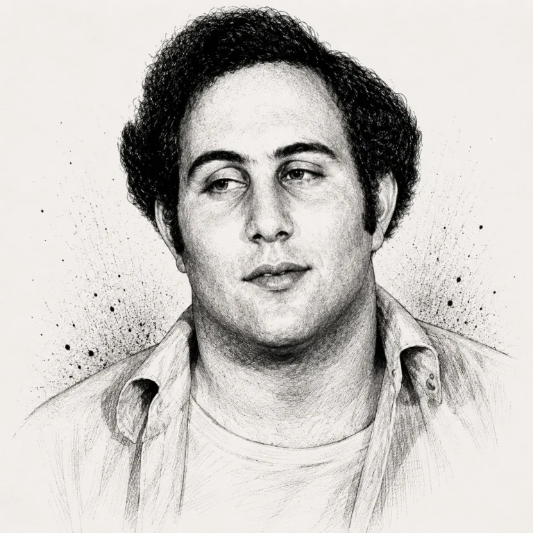 Tuschezeichnung von David Berkowitz (Porträt)