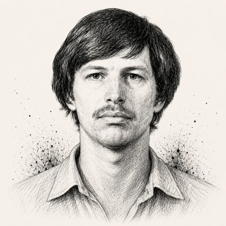 Tuschezeichnung von Gary Ridgway (Porträt)