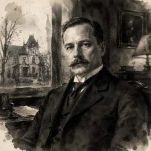 Aquarell eines wohlhabenden Mannes mittleren Alters um 1900 im Deutsche Kaiserreich