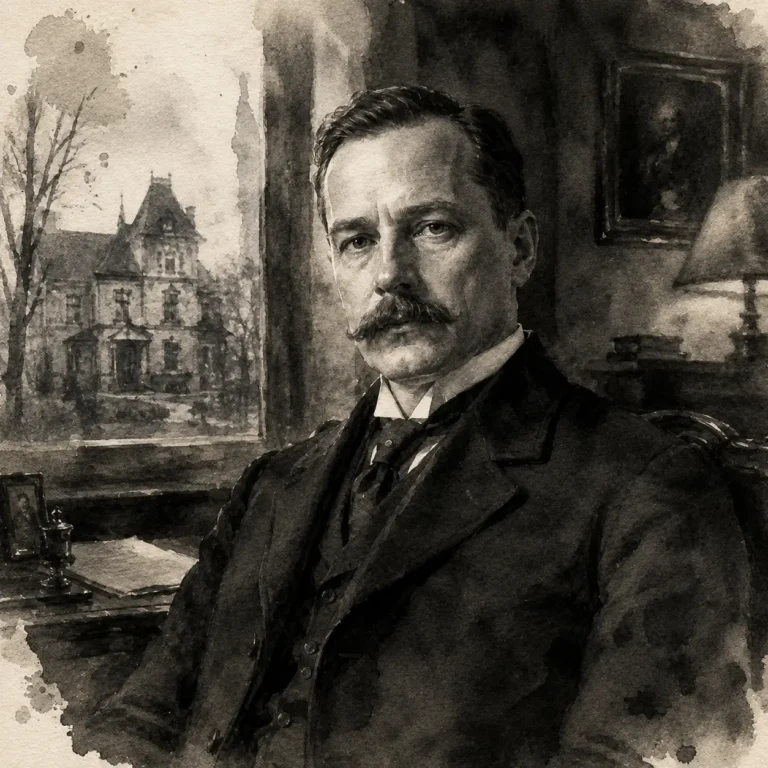 Aquarell eines wohlhabenden Mannes mittleren Alters um 1900 im Deutsche Kaiserreich