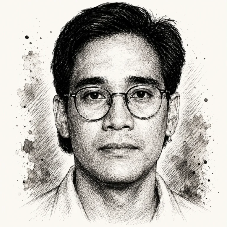 Tuschezeichnung von Andrew Cunanan