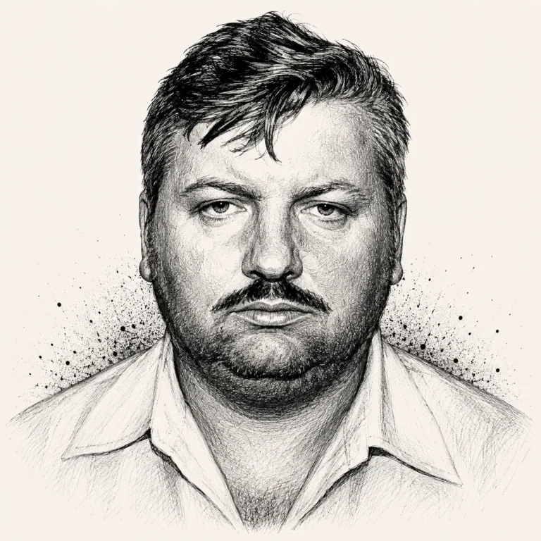 Tuschezeichnung von John Wayne Gacy (Porträt)