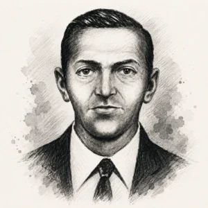 FBI-Phantomzeichnung des unbekannten Flugzeugentführers, der sich D.B. Cooper nannte